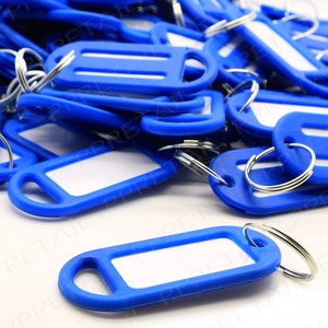 100 x ORANGE KEY TAG+ID CARDS Colour Plastic Car Fob Ring Marker Labels Identity