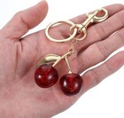 Double Cherry Large Hang Tag 4 1/2 Inches With Gold Accents Brand New — photo 4
