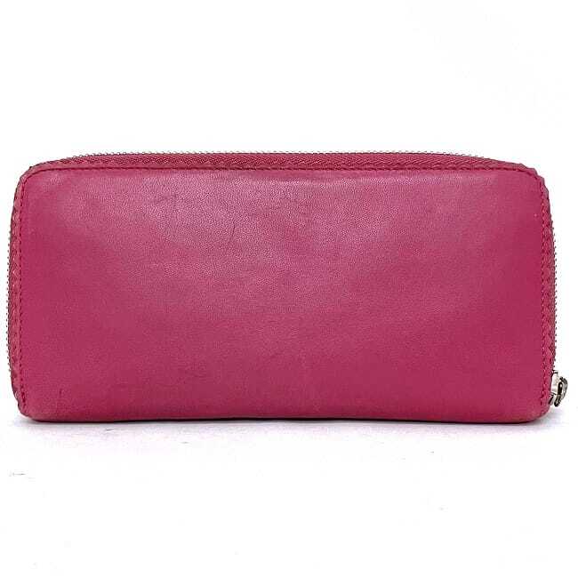 LOEWE Round Zipper Long Wallet Pink Anagram 101203 Wallet Tassel