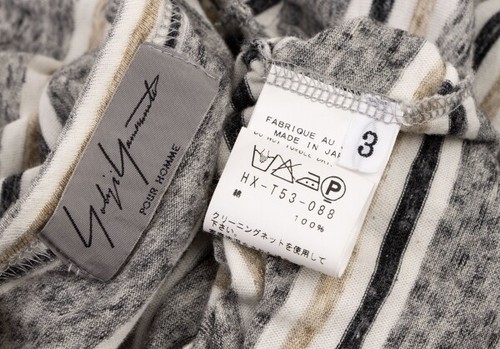 Yohji Yamamoto POUR HOMME Striped T-Shirt Size 3(K-131916) - Picture 9 of 9