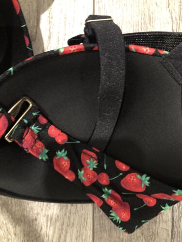 New Victoria’s Secret 32B Push-Up Bikini Top Swim Black Shine Strap Cherry NWT - Picture 3 of 6