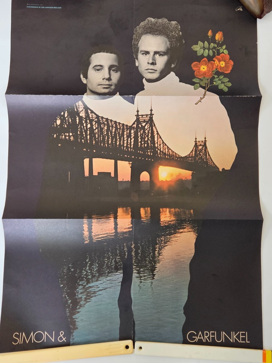 MUSIC POSTER ~ Simon & Garfunkel 1968 VINTAGE Paul Art Bookends