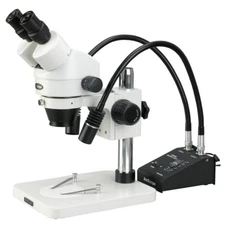 AmScope 7X-90X Manufacturing Inspection Zoom Stereo Microscope with Gooseneck LE