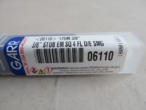 GARR TOOL 06110 175M 3/8" 4 FLAUTI ESTREMITÀ QUADRATA DOPPIA ESTREMITÀ, FINE FRESA 1/2"LOC NUOVO - Foto 2 di 3