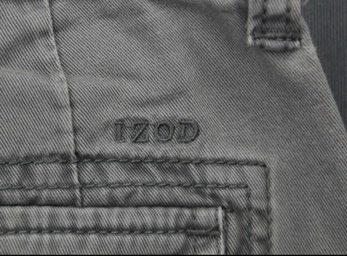 Pantalones cortos de carga para hombre Izod Chino gris 100 % algodón talla 32 - Imagen 8 de 8