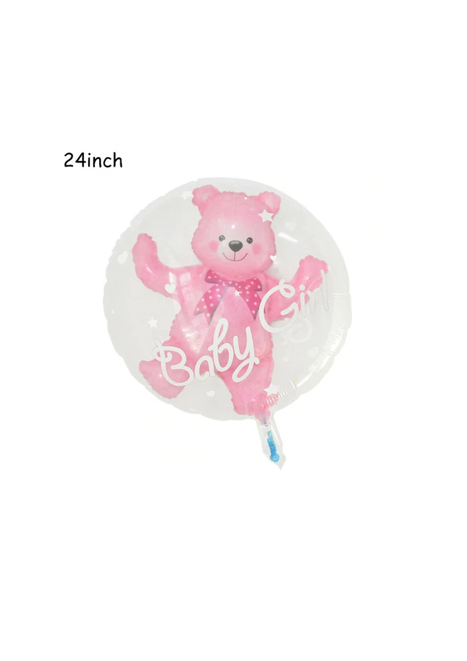 Globo burbuja azul rosa transparente 4D bebé niño niña oso globos de papel aluminio niños Foto 2 de 2