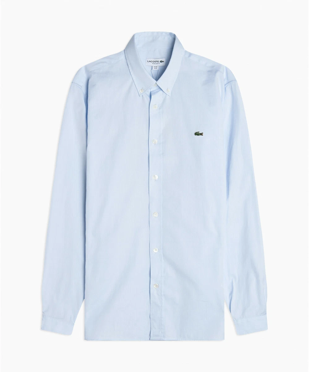 Lacoste Men's Regular Fit Premium Cotton Shirt in Light Blue