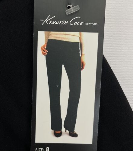 Kenneth Cole Womens The Amanda Dress Pants Size 8 Black Stretch Flared Leg 32x32 - Picture 4 of 11
