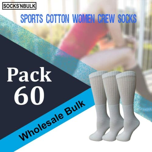 SOCKS'NBULK 60 Pairs Men & Woman Cotton Unisex Crew Ankle Tube "Sock Size 10-13" - Picture 200 of 247