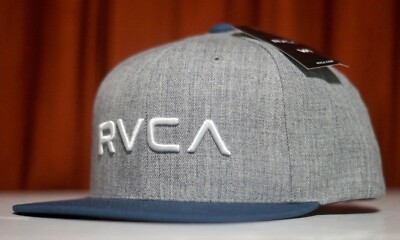 New Rvca Grey/Blue Twill MID FIT Mens Snapback Hat RHTRVC-68