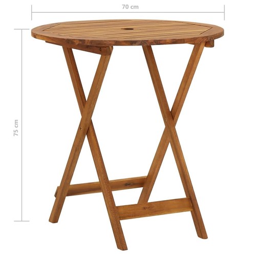 Wooden Bistro Table Foldable Weather Resistant Garden Furniture Slatted Tabletop - Picture 9 of 9
