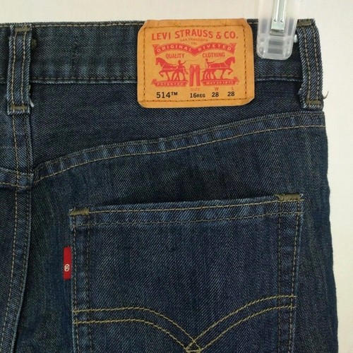 Levis 514 Jeans Straight Dark Wash Boys Size 16 Reg 28x28 Actual 28x24 - Picture 5 of 9