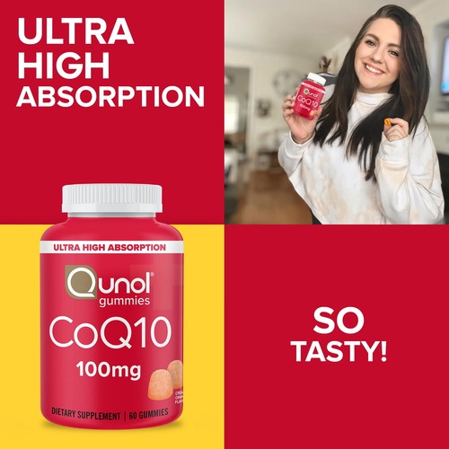 Qunol CoQ10 Gummies, 100mg, Ultra-High Absorption,Heart Health Supplement,60 Ct - Picture 8 of 16