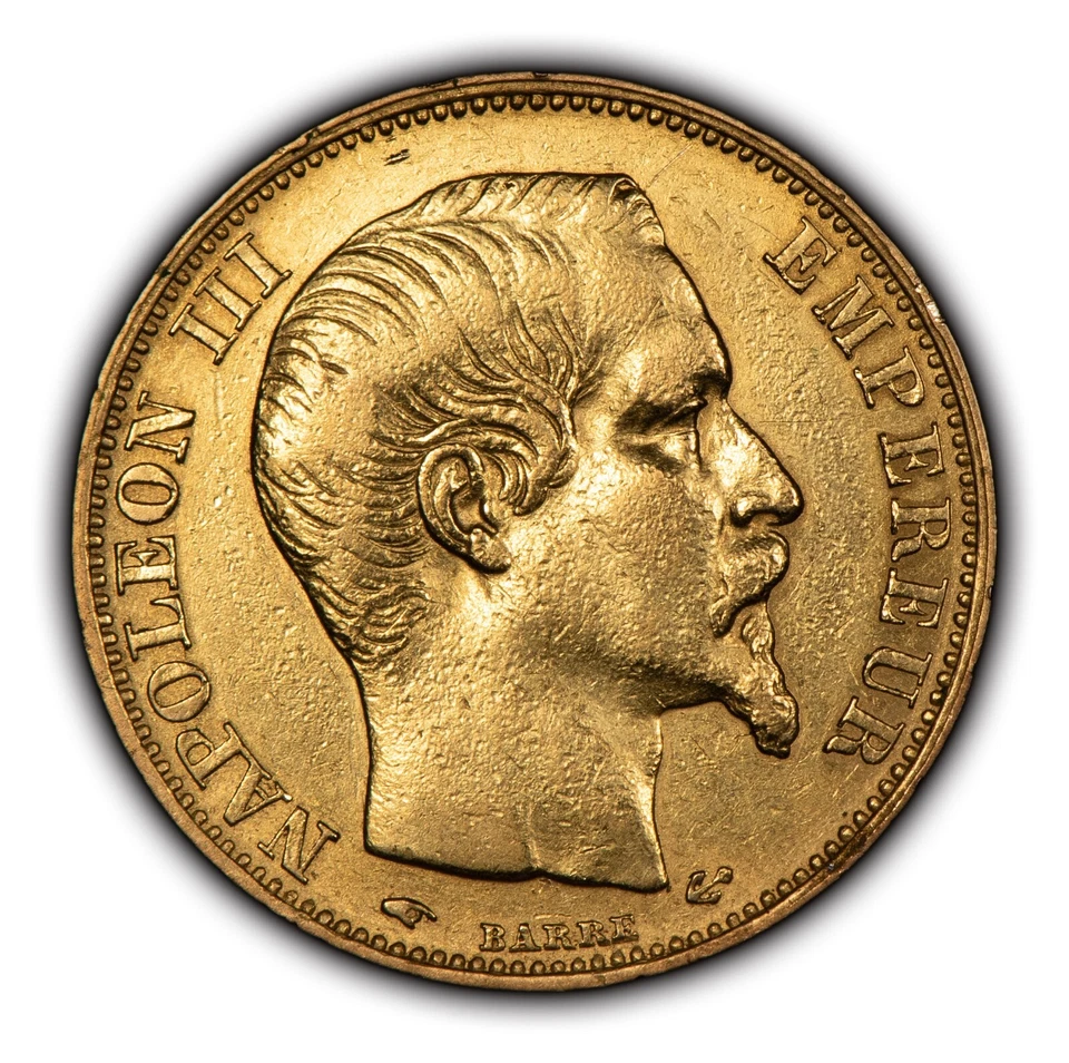 Золотая монета Франции 20 франков 1859-A - KM781.1 - 0.1867 AGW - SKU-G1801 - Изображение 2 из 4