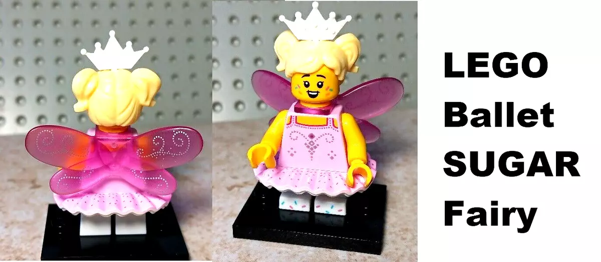 LEGO Ballet Fairy Pigtails Hair PRINTED WINGS Pink TUTU Glitter Shoes  Sprinkle