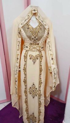 Gown Islamic New Caftan  Kaftan Dubai Georgette Jacket Farasha Moroccan Abaya