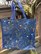 Hanukkah Menorah Dreidel Holiday Print ￼Durable Reusable Shopping Bag Tote NWT