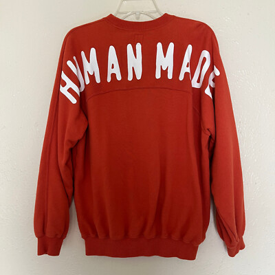 Human Made Sweatshirt Mens M Orange Dry Alls Spell Out Script Terry Nigo Japan