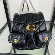 COACH Tabby Quilted Backpack Black CU076 outlet NEW F/S JPN