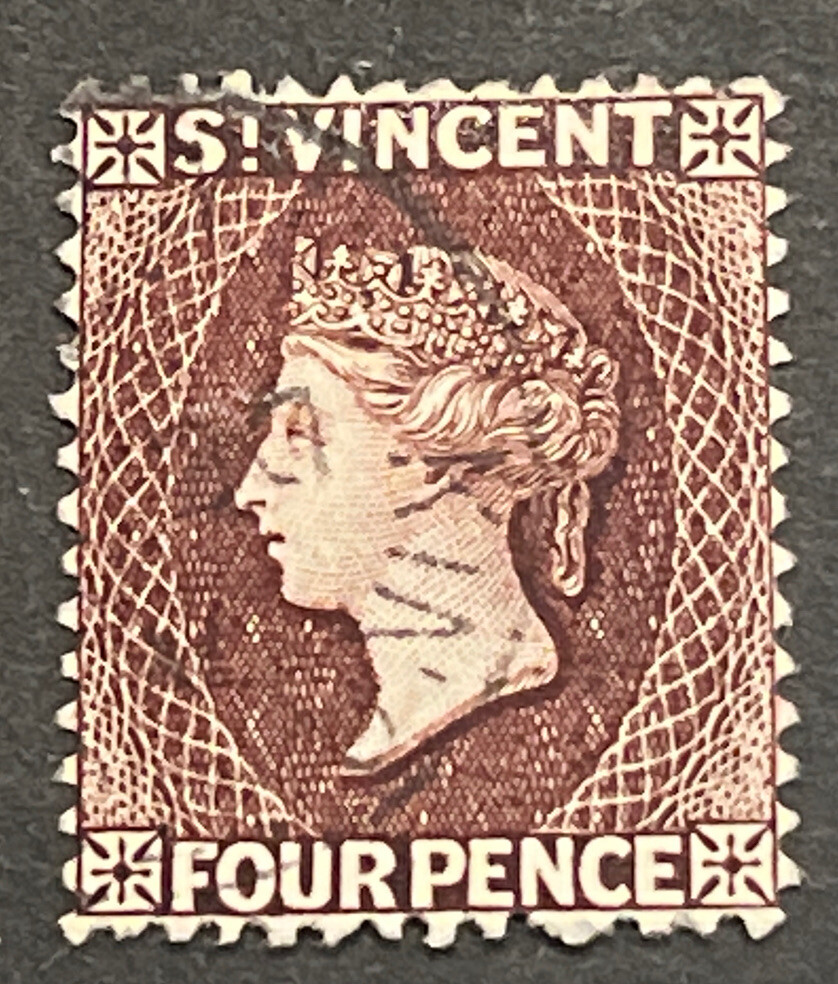 Travelstamps: St. Vincent Stamps Sg50 Perf 14 Reverse “CA