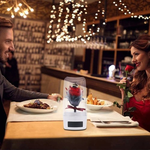 Altavoz Bluetooth Flor Preservada Rosa Eterna Flor Luz Nocturna con Caja de Regalo - Imagen 9 de 15