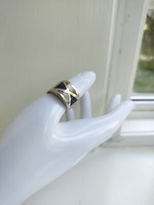 Vintage Signed 925 Sterling Silver Ring Blue Lapis Inlay Size 7.5