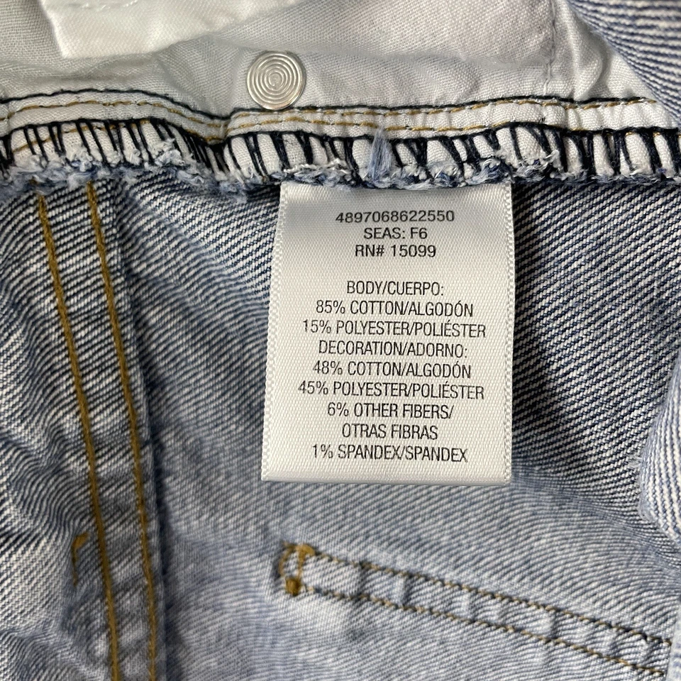 Pantalones Cortos Bongo Jean Juniors Talla 9 Cortes Azul Denim Lavado Claro Boho Patchwork Foto 4 de 4