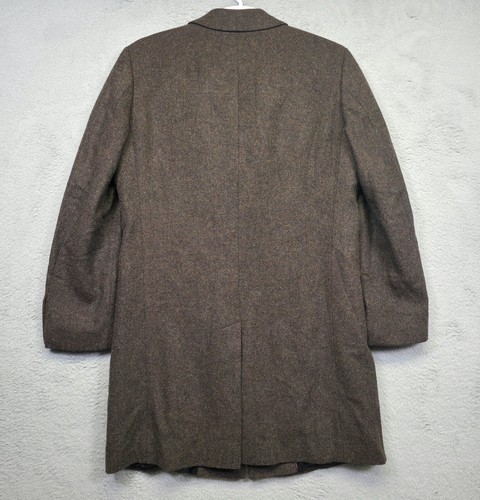 Hugo Boss Stratus Trench Coat Mens 44R Brown Virgin Wool Tweed Quiet Luxury City - Picture 3 of 18