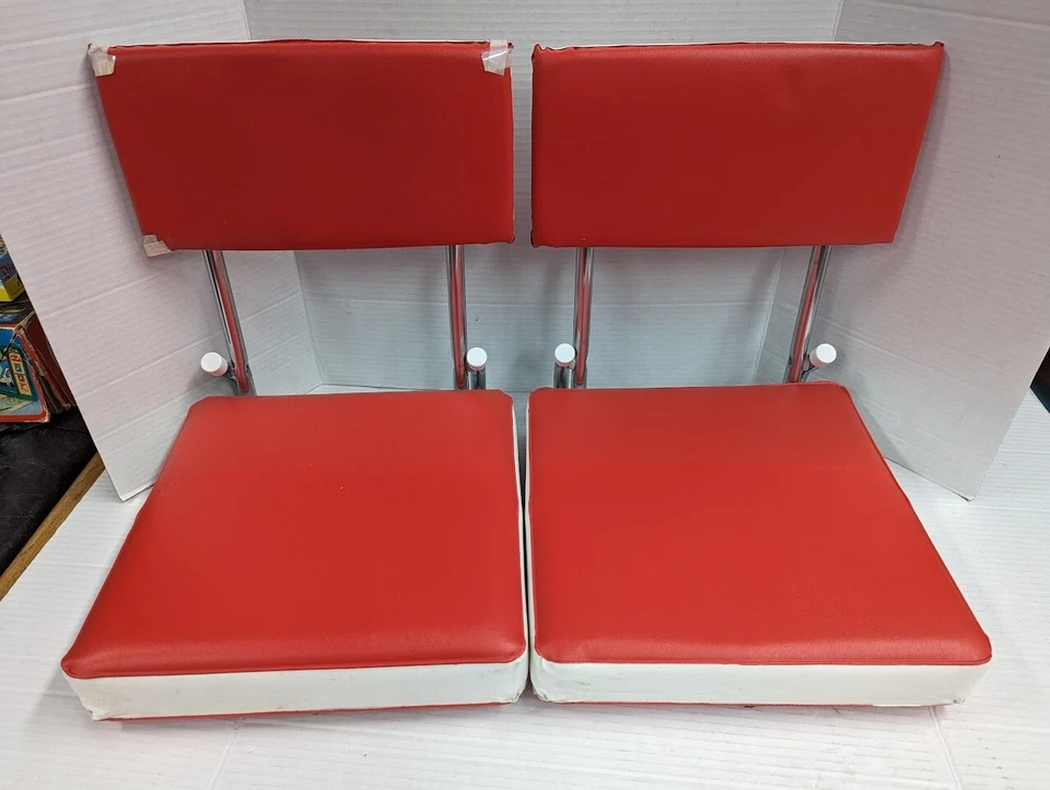 2 件老式 1990 年水牛比尔折叠漂白者体育场座椅靠背靠背 — 第 2/4 张图片
