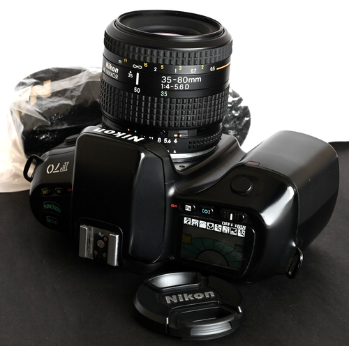 Nikon F70 DB AF 35mm Film SLR + AF Nikkor 35-80mm f/4-5.6D Zoom Lens & StrapsKit - Picture 2 of 10