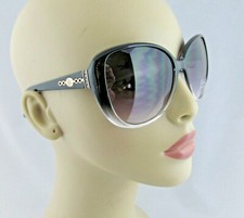 Jessica Simpson Oversized Crystal Accent Sunglasses Black  Clear Rims J5997-OXX
