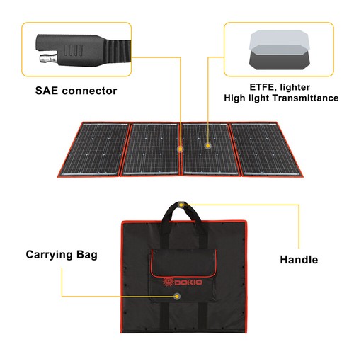 Dokio 160W Faltbares Solarmodul Tragbar PV Panel Camping Stromversorgung Outdoor - Bild 17 von 17