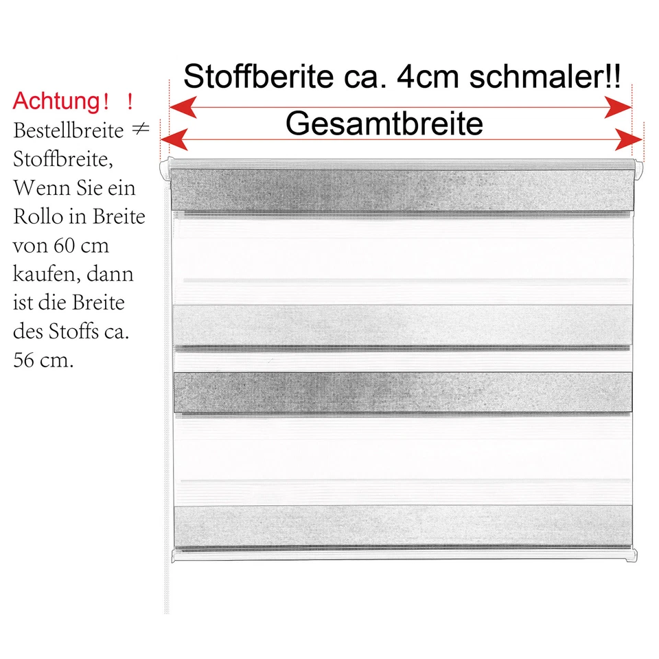 Doppelrollo Duo Rollo Klemmfix ohne Bohren Zebra Seitenzug Fenster Tür #324-a - Bild 3 von 4