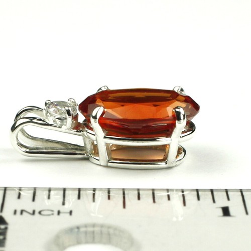 PADPARADSCHA CZ Sterling Silver Ladies Pendant Handmade • SP019 - Picture 4 of 4