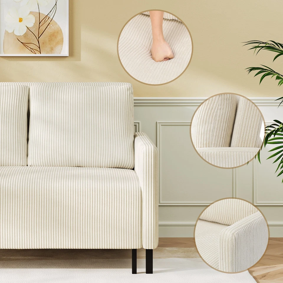 Schlafsofa 2 Sitzer Sofa mit Bettfunktion Faltbar 2er Sofa Loveseat Bettsofa - Bild 4 von 4