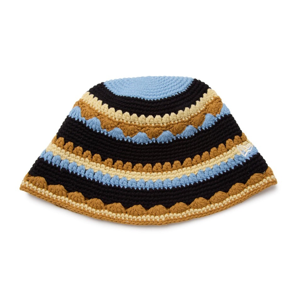New Era Crochet Knit Bucket Hat Keiko Hitotsuyama Chrome