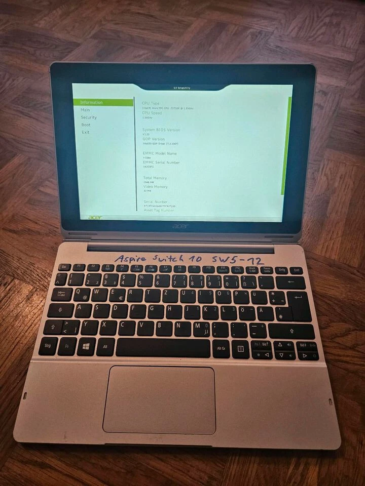 Tablet/ Laptop Acer Aspire Switch 10 sw5-012 ohne Windows - Bild 3 von 4