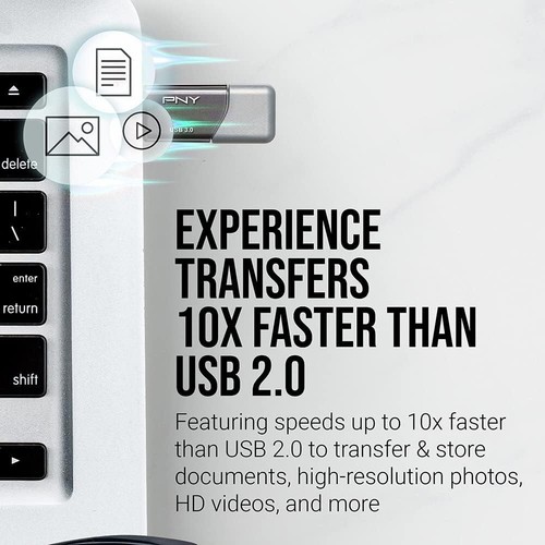 5-Pack USB 3.0 Flash Drives - 128GB, 100MB/s Reading Speed & Cap-Less Design - Afbeelding 11 van 12
