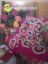 ROSES,ROSES,ROSES Annie's Attic Crochet Pattern Leaflet Quilt  Afghan Club 