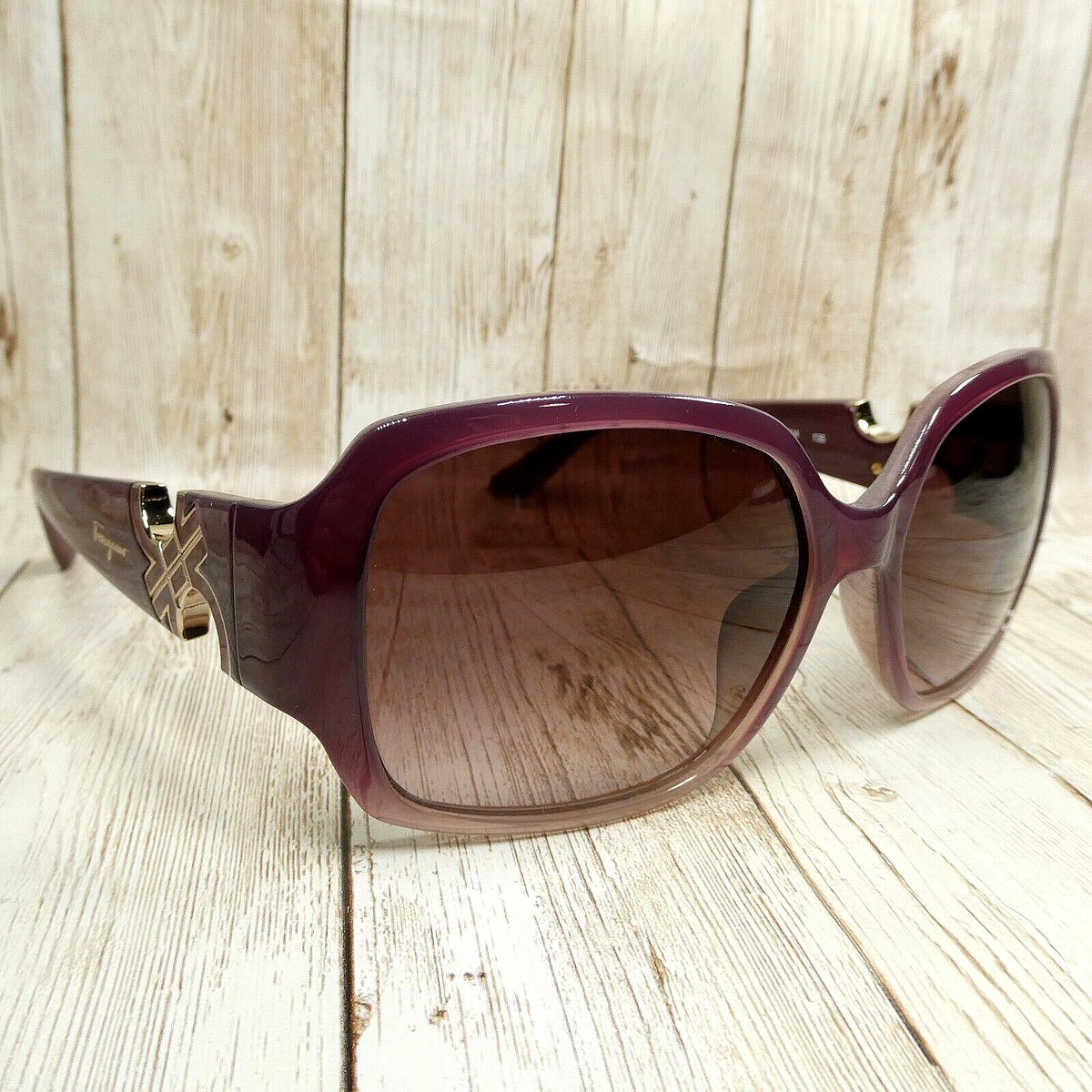 Ferragamo SF646S Oversized Purple Gradient Sunglasses Italy Salvatore Ferragamo Purple Gradient Sunglasses w/Case SF642S  main image 3
