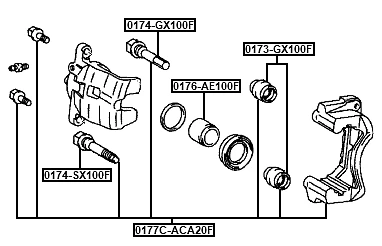 Soporte de pinza de freno delantero portador Febest 0177C-ACA20F OEM 47721-42040 Foto 2 de 3