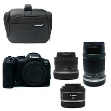 Canon R7 Camera + RF-S 18-45 + RF-S 55-210 + RF 50mm Lens + Bag UK Next Day Del