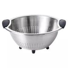 5 Qt Stainless Steel Colander: Dishwasher-Safe Strainer for More, 11.7" Width
