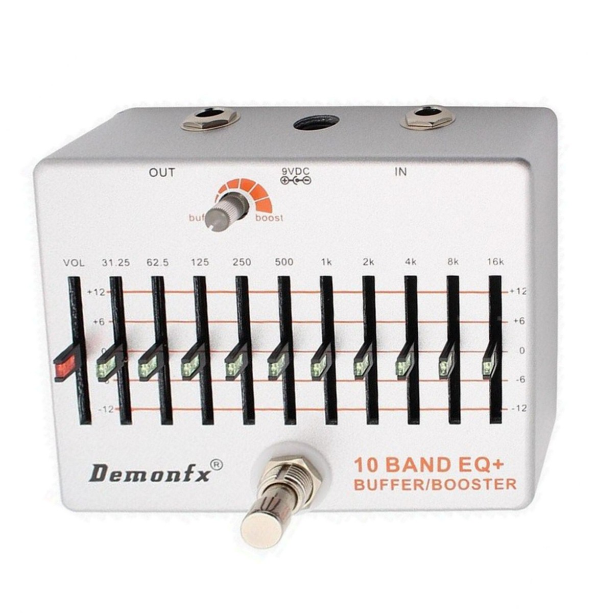 Demonfx 10 Band EQ+ Buffer Boost Guitar Bass Effect Pedal