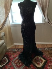 Primavera 2023 Black Sequined Prom Gown Size 0