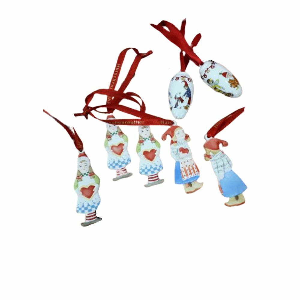 Vento Dolce Di Natale Zecchino Doro.Hutschenreuther Set 7pz Decorazioni In Porcellana Biscuit Per Albero Di Natale Ebay