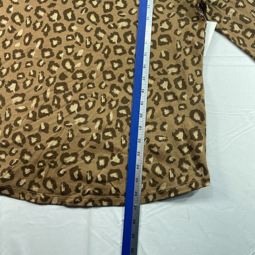 Charter Club Blouse Womens size Large Tan Cheetah Animal Print Supima Cotton New - Picture 6 of 8