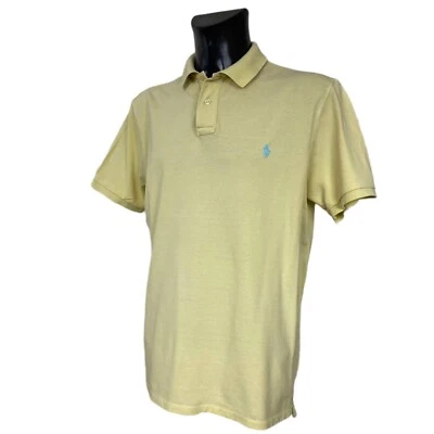 POLO RALPH LAUREN ICONIC CHEST LOGO SLIM FIT JAUNE CLAIR POLO SHIRT. SIZE XL - Photo 1/4