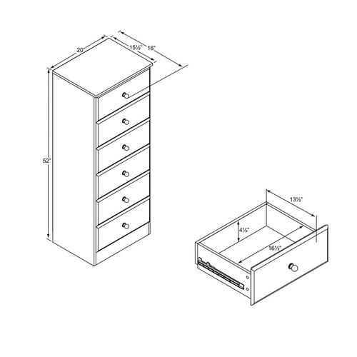 6 Drawer Wooden Dresser Chest Storage Organizer Unit Cabinet Bedroom Furniture - Picture 6 of 6