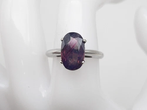 Signed $15,000 4ct Natural KASHMIR NO HEAT Purple Sapphire Platinum Ring 8g